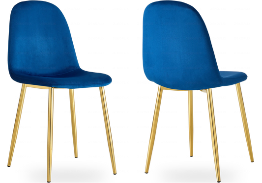 Chaises scandinave dorée bleu LOA New Design