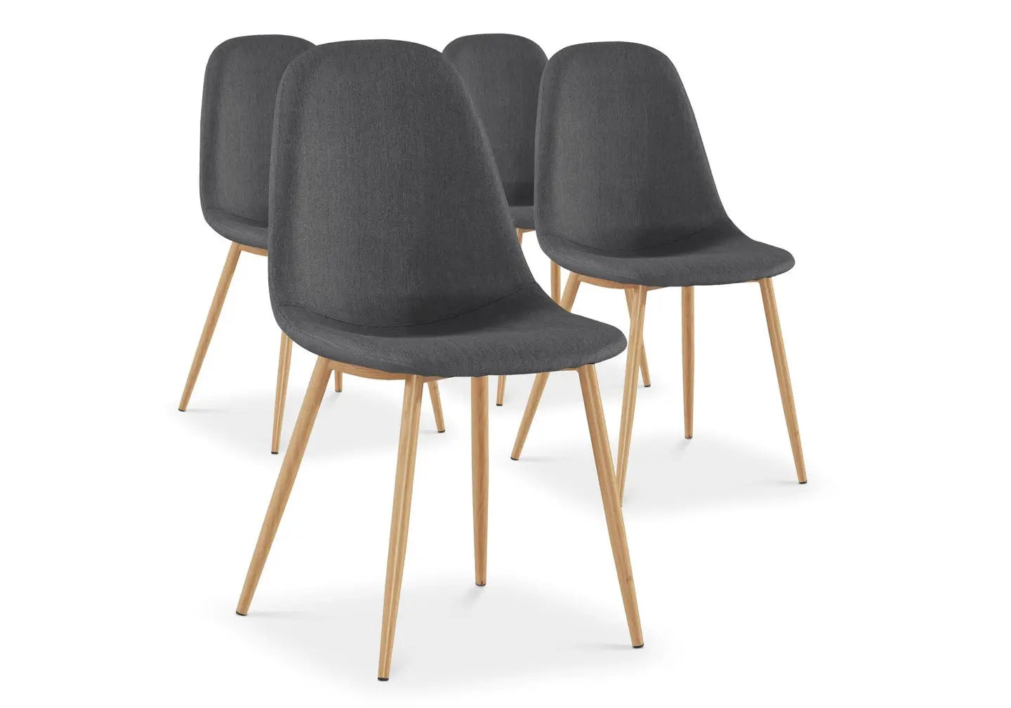 Chaises scandinave tissu gris LOA (Lot de 4) New Design