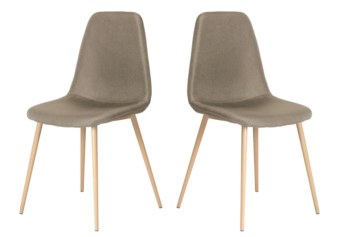 Chaises scandinave tissu taupe LOA (Lot de 4) New Design