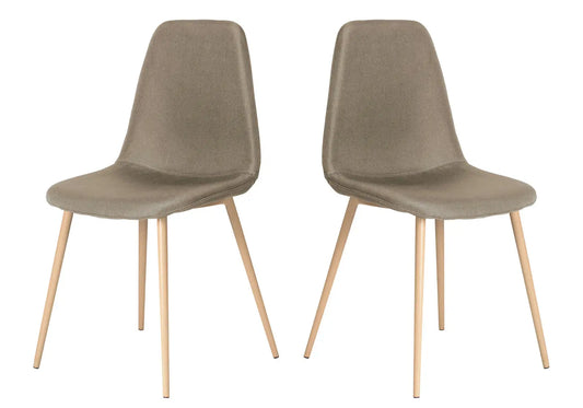 Chaises scandinave tissu taupe LOA (Lot de 4) New Design