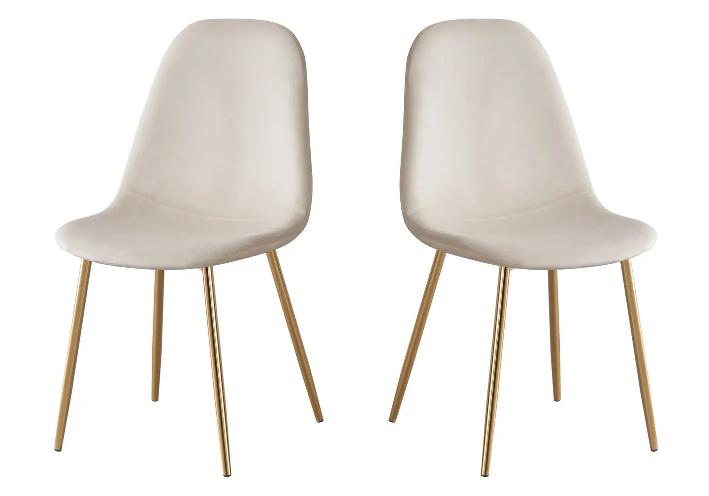 Chaises scandinave velours beige LOA (Lot de 6) New Design