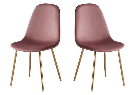 Chaises scandinave velours rose LOA (Lot de 6) New Design