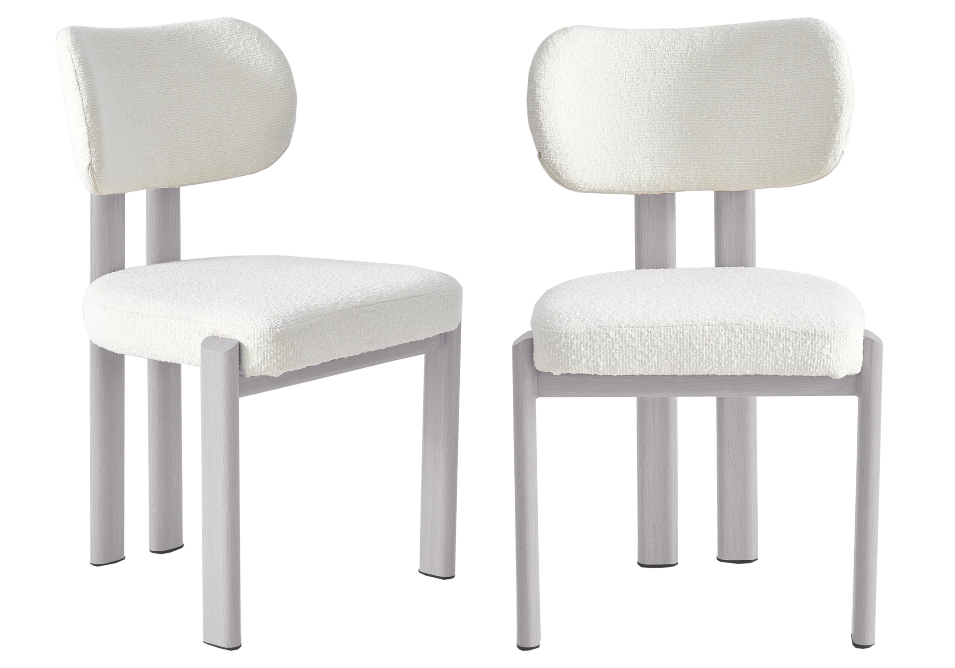 Chaises scandinaves tissu bouclé taupe – INAYA Galerie du Mobilier