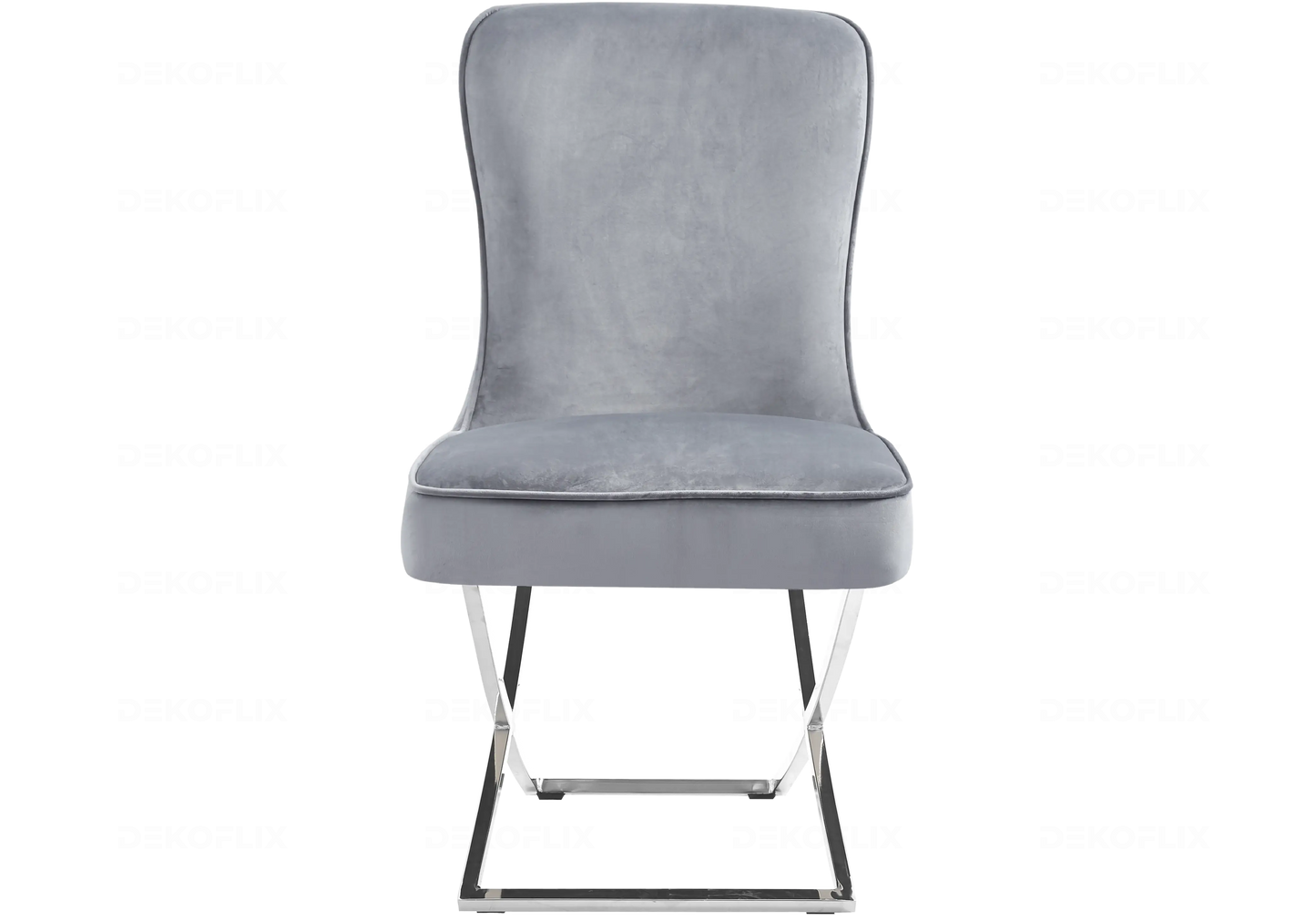 Chaises velours gris avec poignée design URSI New Design