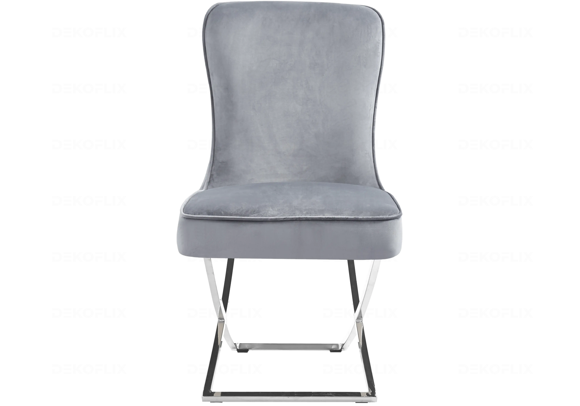 Chaises velours gris avec poignée design URSI New Design