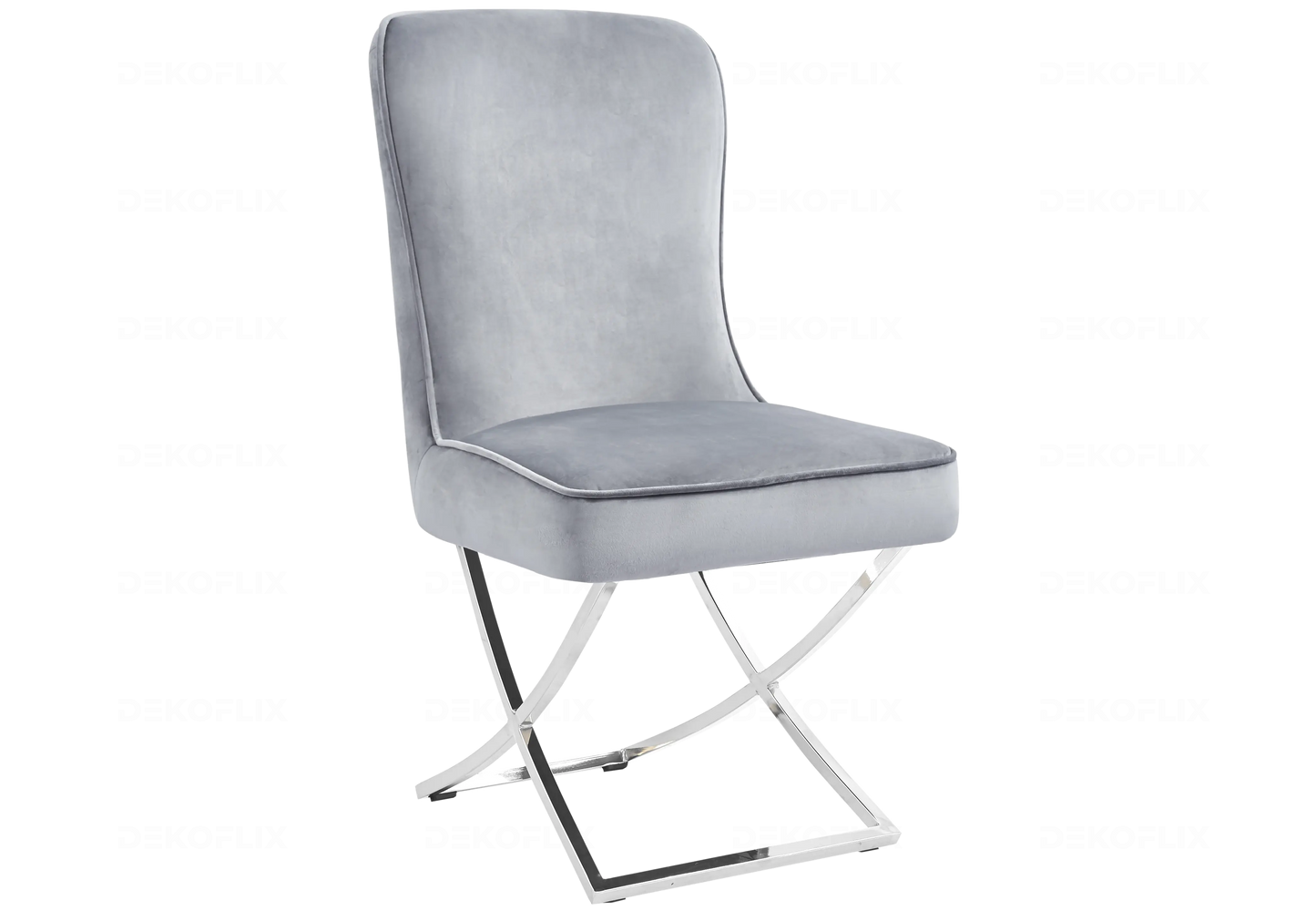 Chaises velours gris avec poignée design URSI New Design