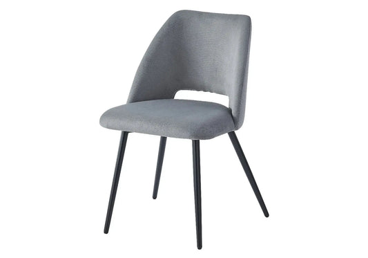 Chaises velours gris noir LEONI (lot 4) New Design