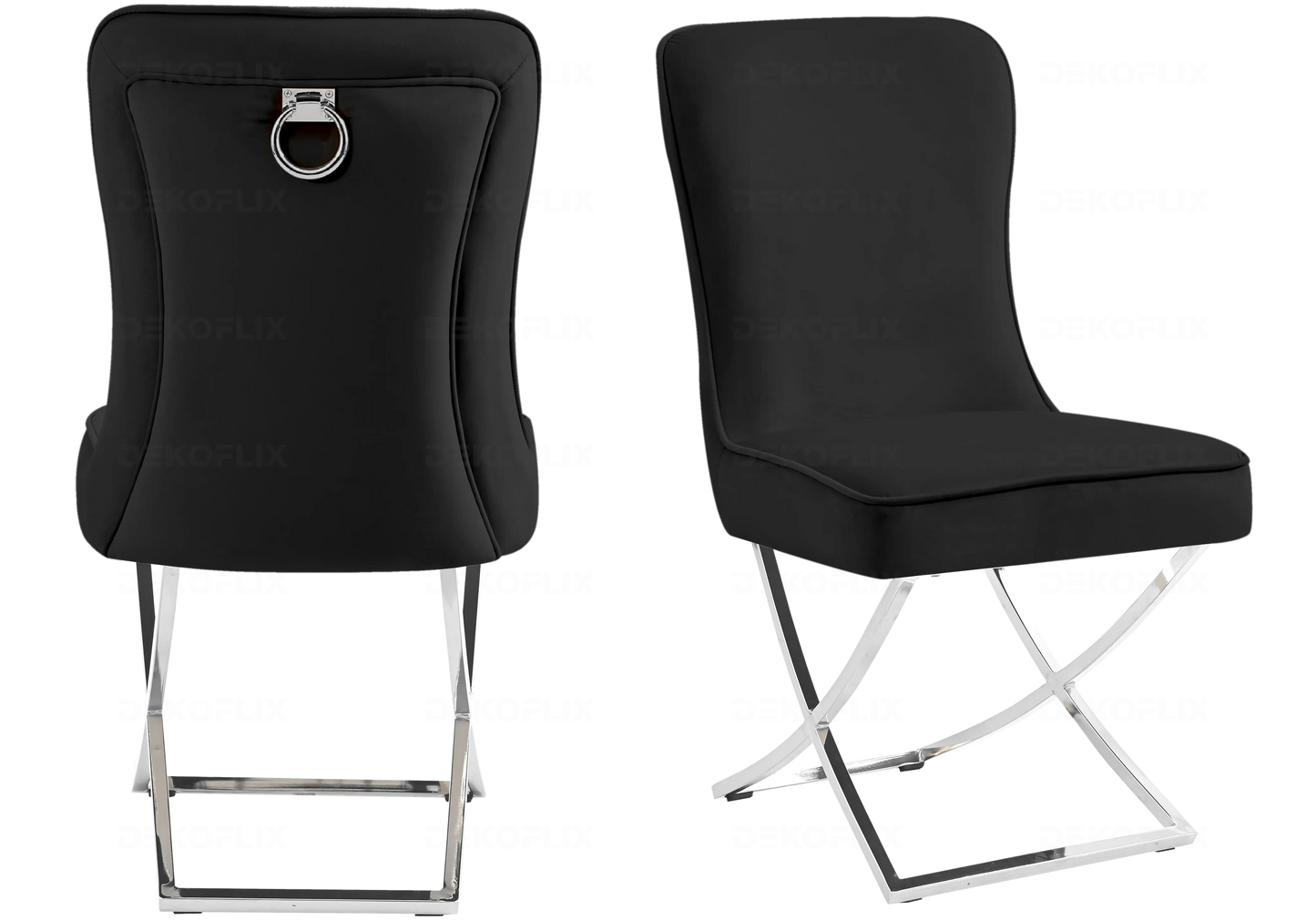 Chaises velours noir avec poignée design URSI New Design