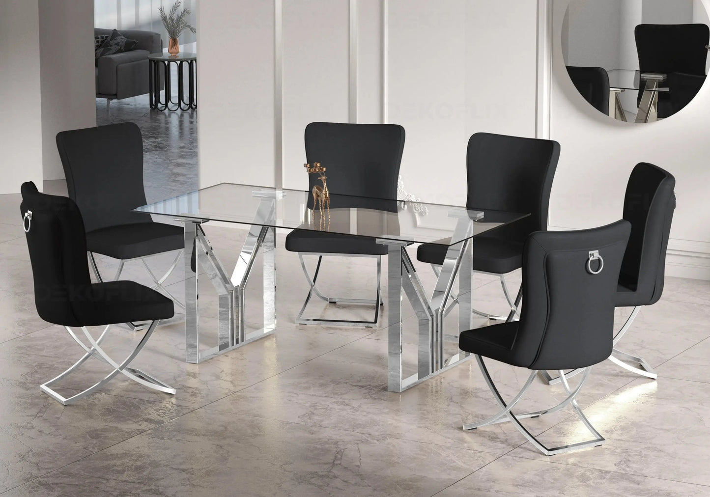 Chaises velours noir avec poignée design URSI New Design