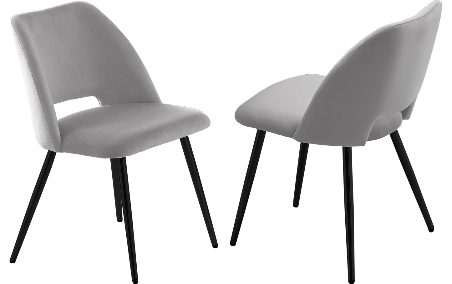 Ensemble table marbre beige et chaises noirs – Kara