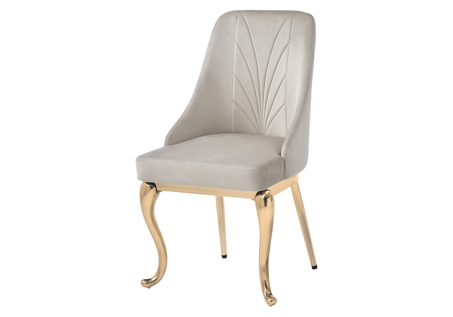 Chaises baroques velours taupe anneau doré - Nina x2