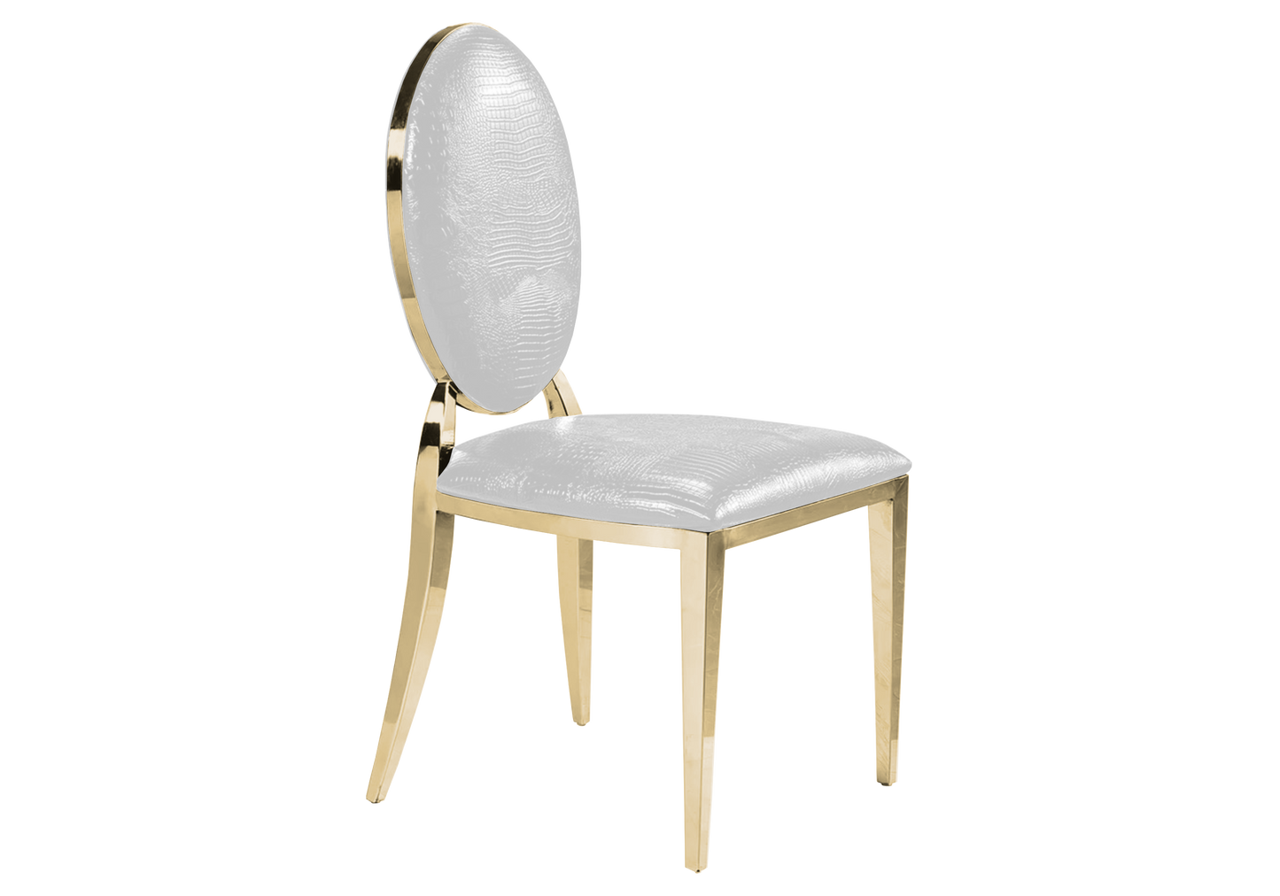 Chaises médaillon croco blanc doré – Neo x4