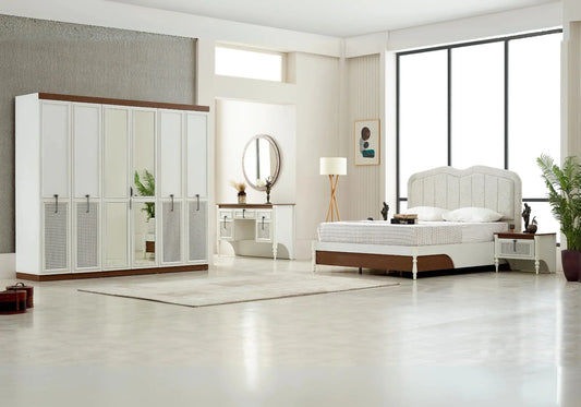 Chambre à coucher en bois blanc SUIT - Élégance et design.