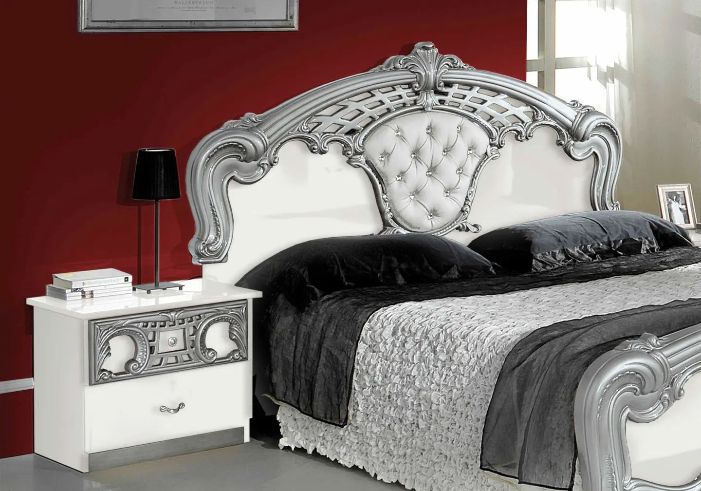 Chambre capitonné blanc argent SIBILLA Italian TL