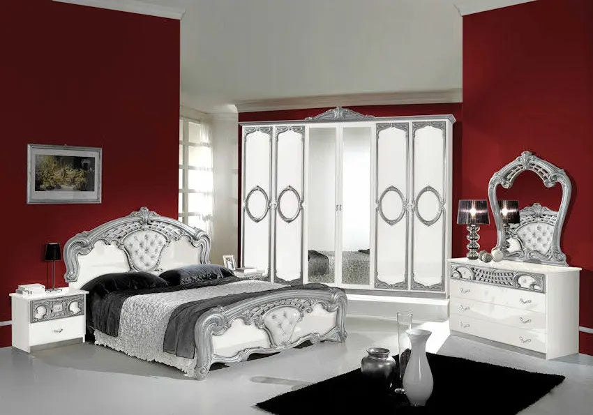 Chambre capitonné blanc argent SIBILLA Italian TL