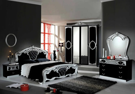 Chambre capitonné noir argent SIBILLA Italian TL