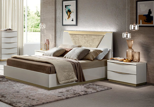 Chambre complète capitonné laquée blanc XENA CG Italy