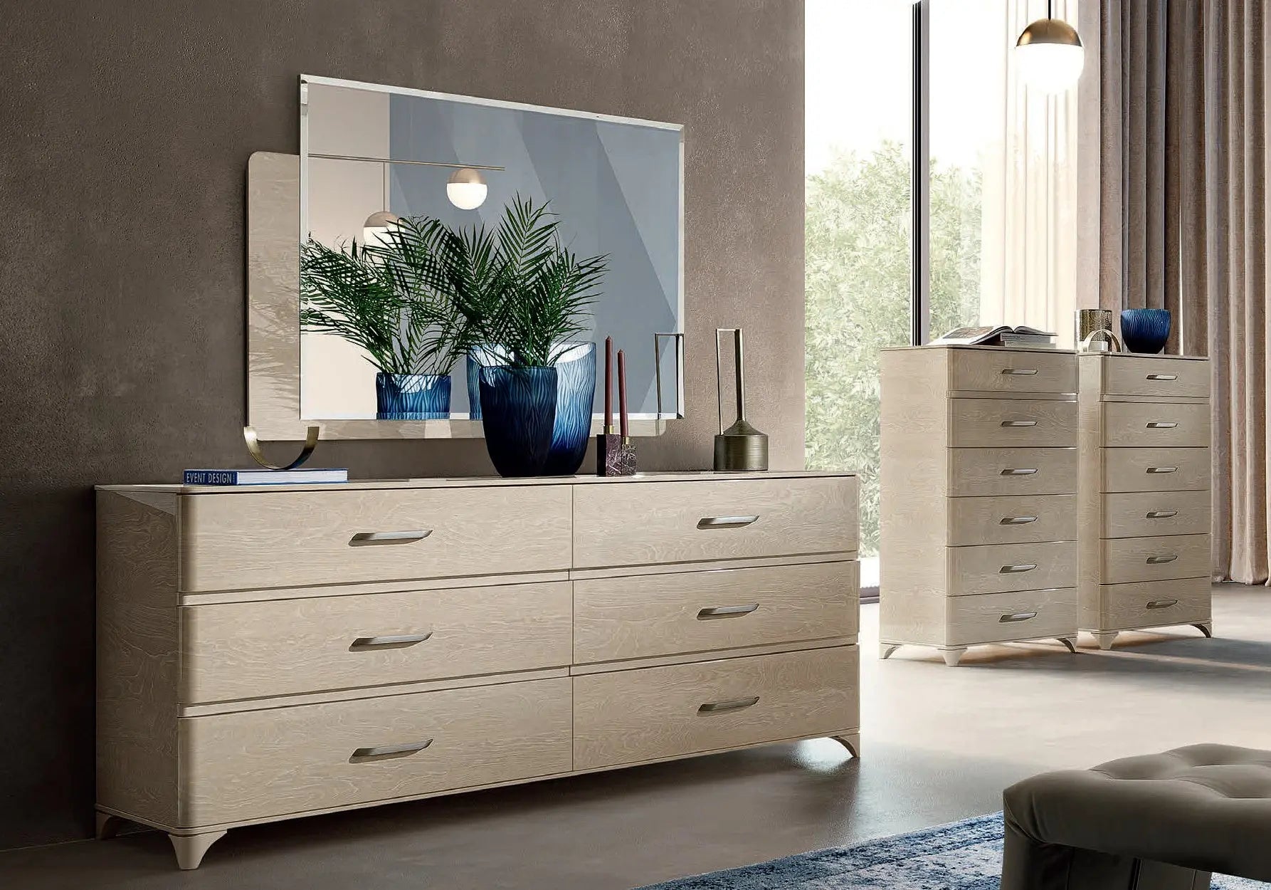 Chambre complète capitonné sable LOLY CG Italy