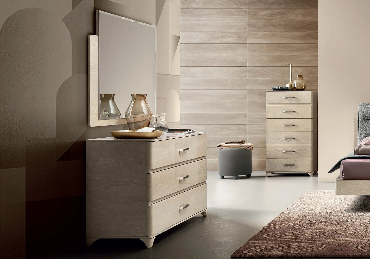 Chambre complète capitonné sable LOLY CG Italy