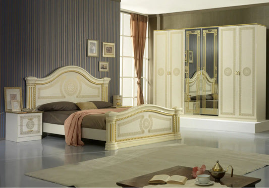 Chambre complète laquée beige or ROBBY Made in Italy