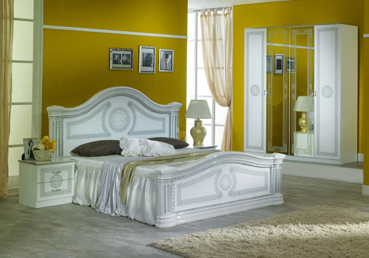 Chambre complète laquée blanc argent ROBBY Made in Italy