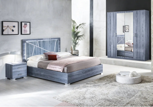 Chambre complète laquée gris OZZİE Made in Italy