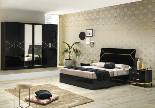 Chambre complète laquée noir OTTO Made in Italy