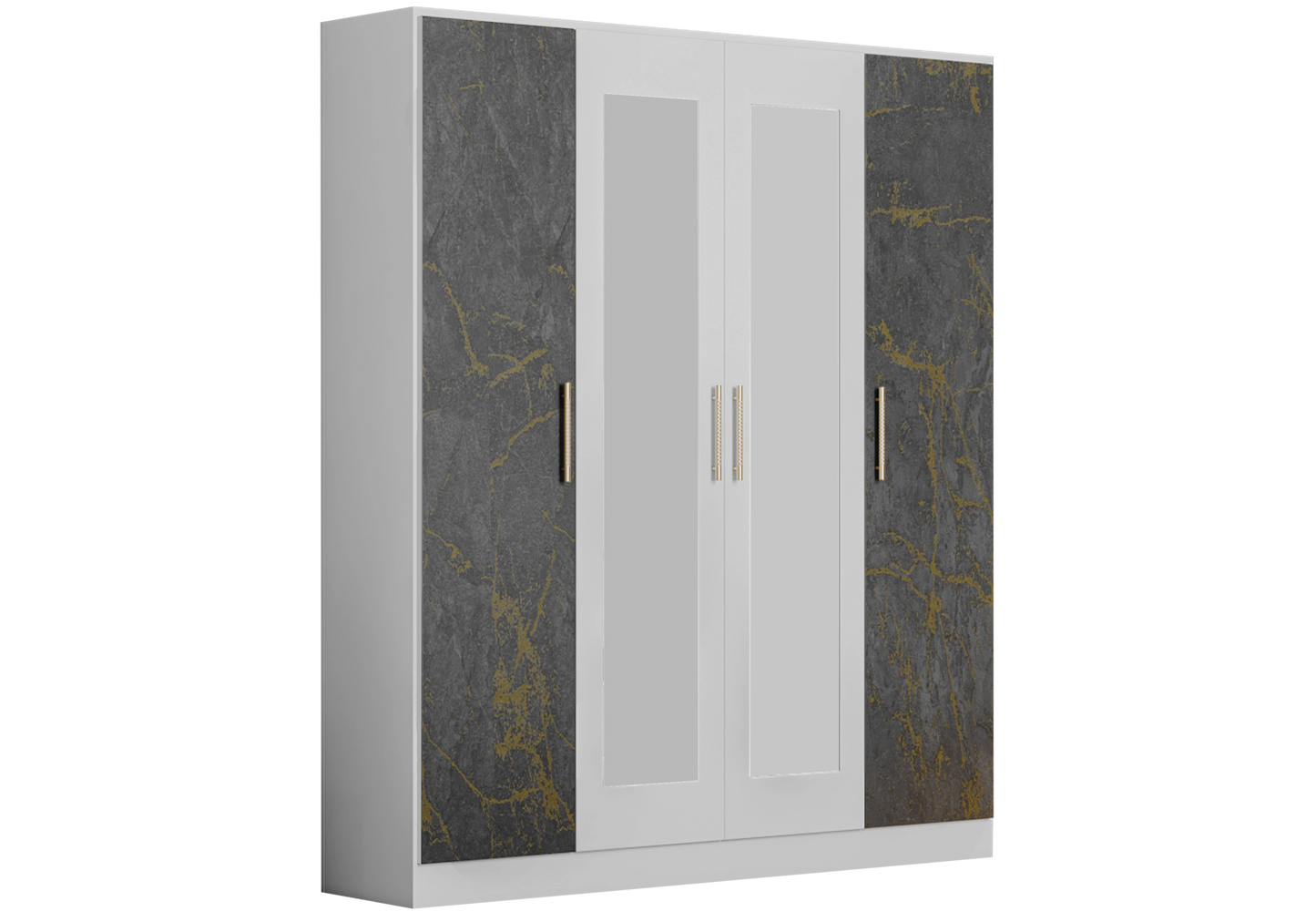 Chambre complète marbre gris doré LED – AMIRA