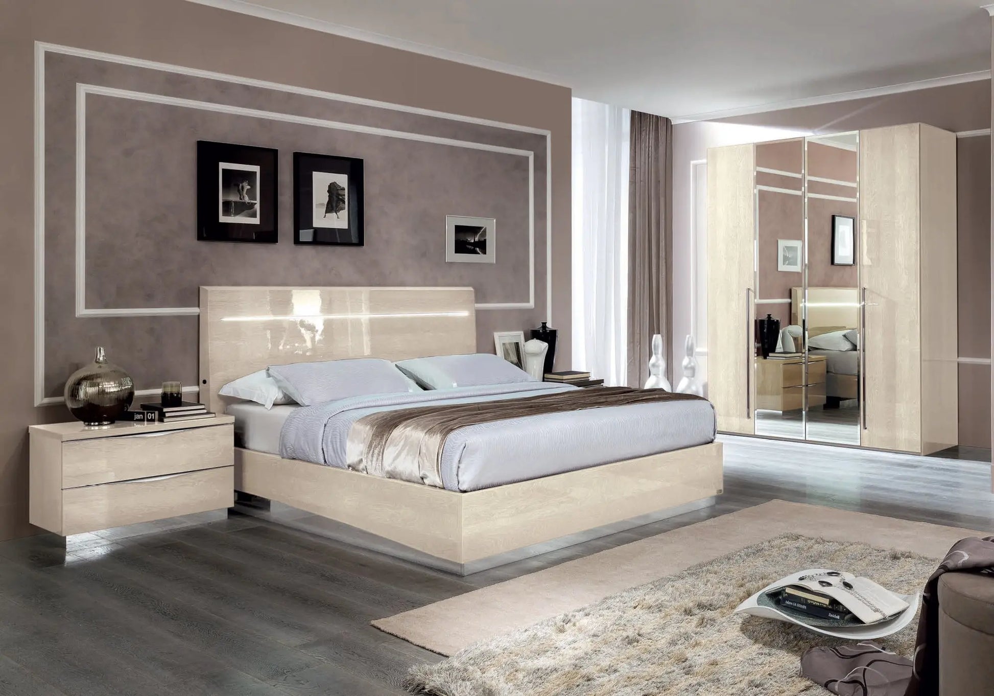 Chambre complète modern sable NARA CG Italy