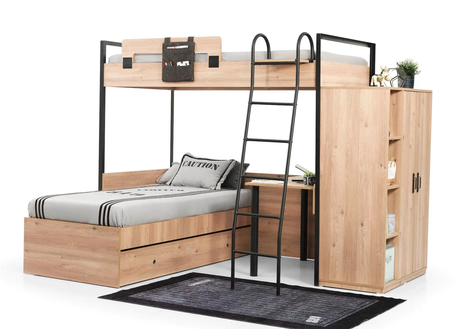 Chambre jeune modulaire et moderne chêne SMART MAX kelekci.com