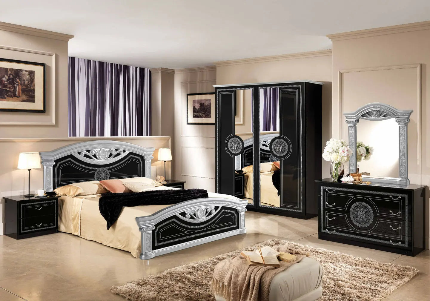 Chambre versace noir argent ROMA Italian TL