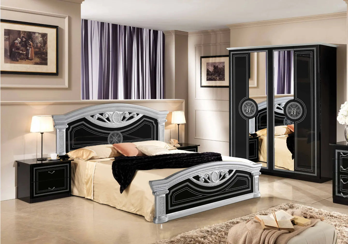 Chambre versace noir argent ROMA Italian TL