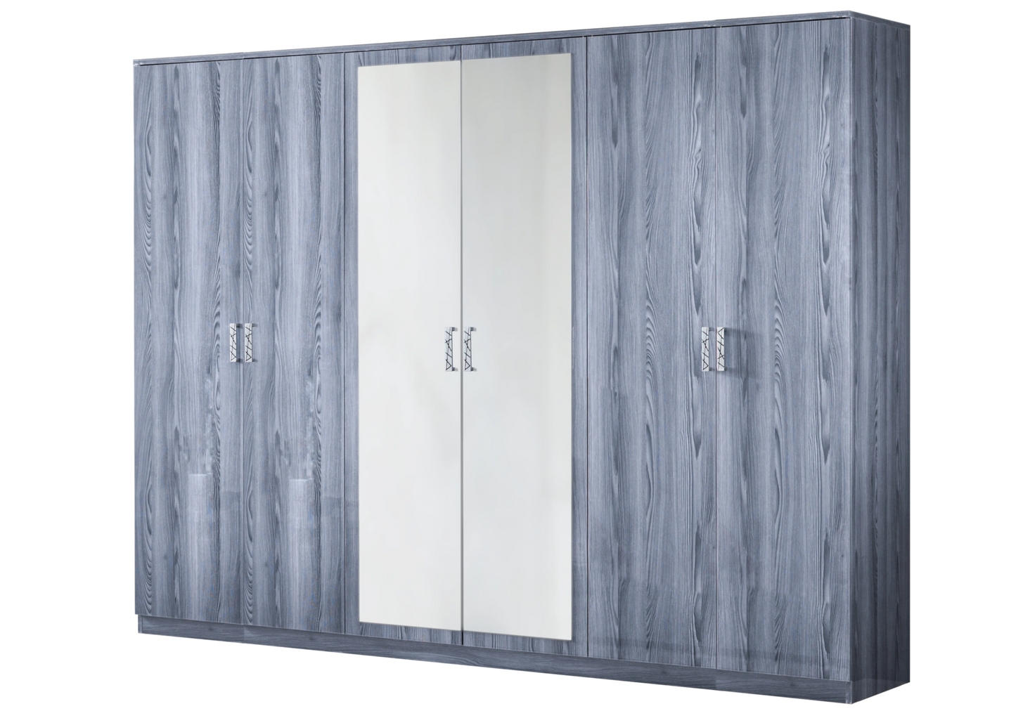 Chambre complète bois gris laqué design - ORION