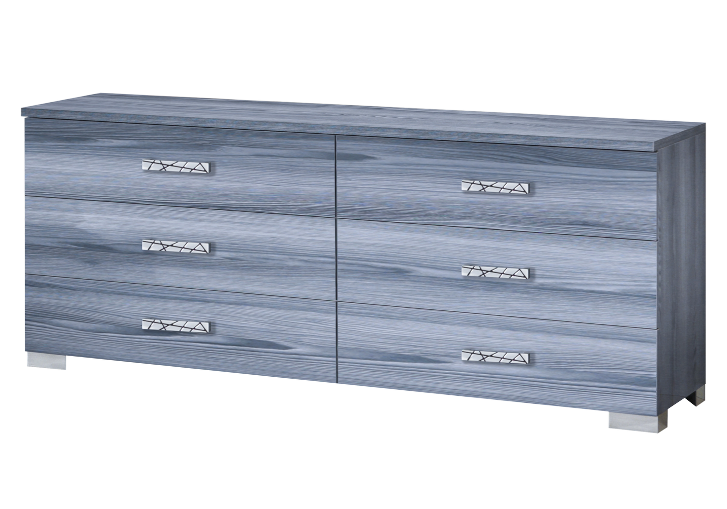 Chambre complète bois gris laqué design - ORION