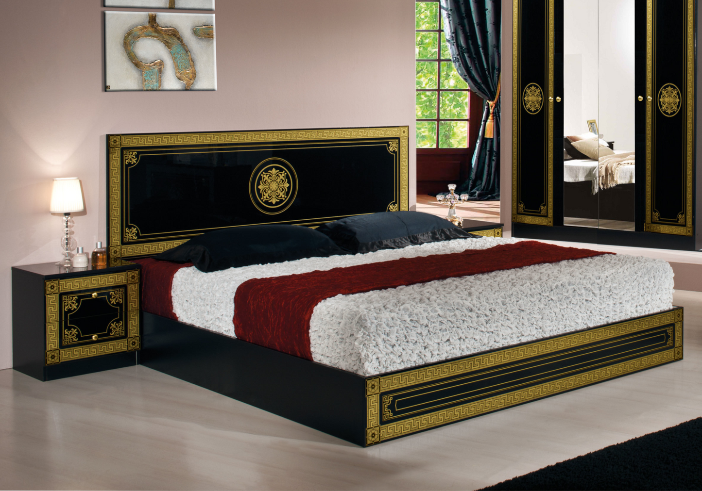 Chambre complète italienne noir et or - Luna