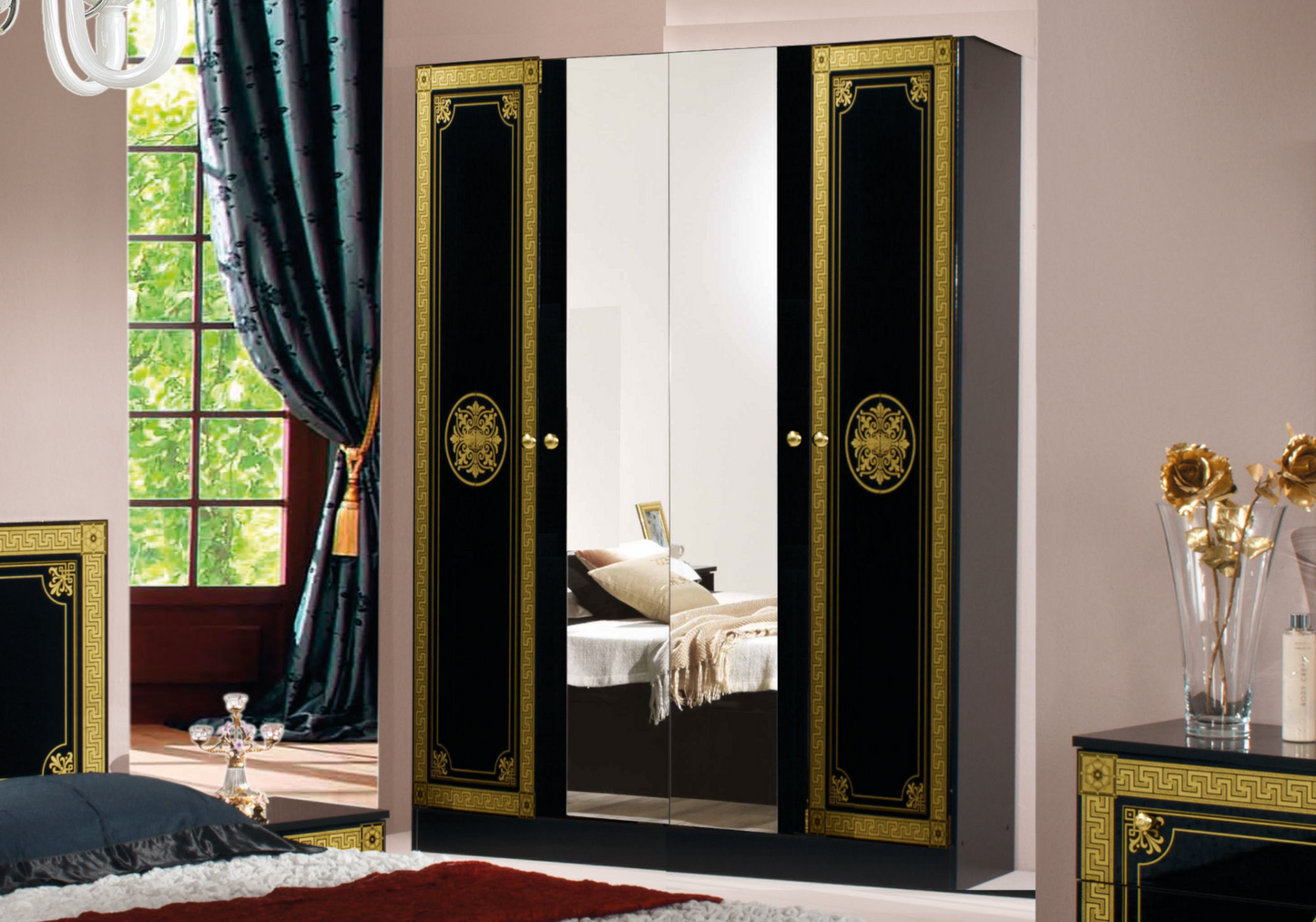 Chambre complète italienne noir et or - Luna