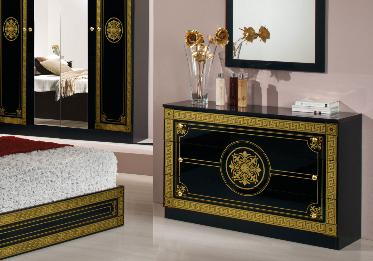 Chambre complète italienne noir et or - Luna