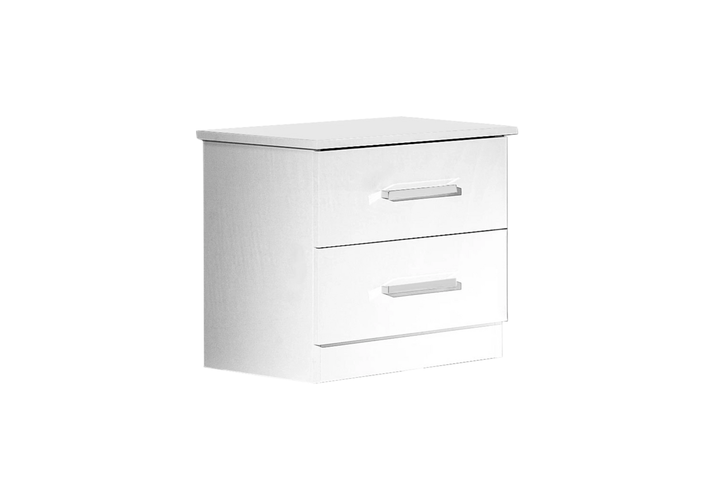 Chambre complète blanche laquée capitonnée LED - LUCIA