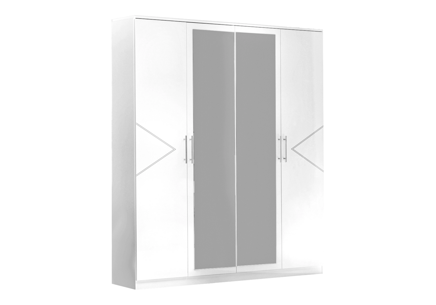 Chambre complète laquée blanche et argentée - NOX