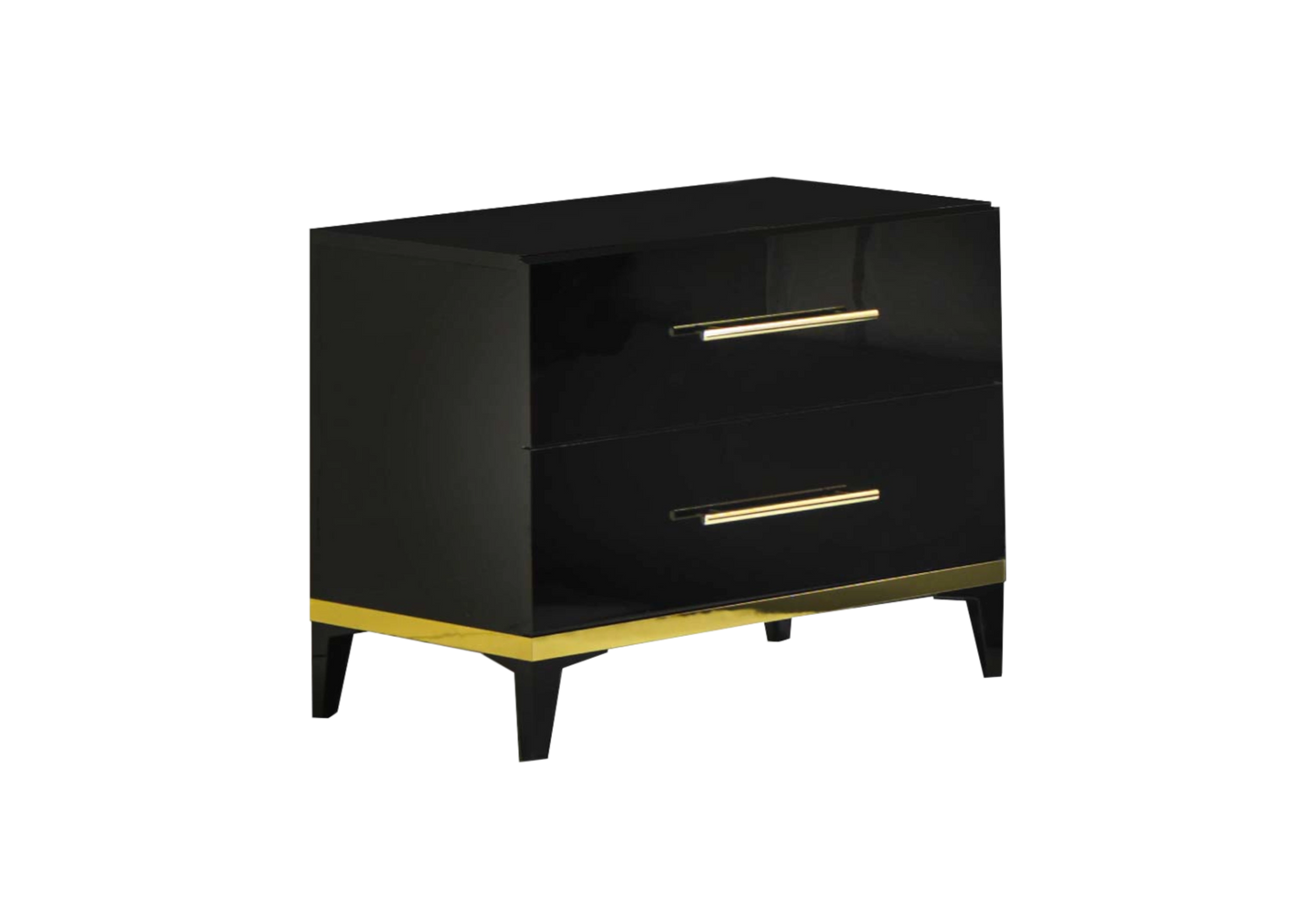 Chambre complète laquée noire et dorée - NOX