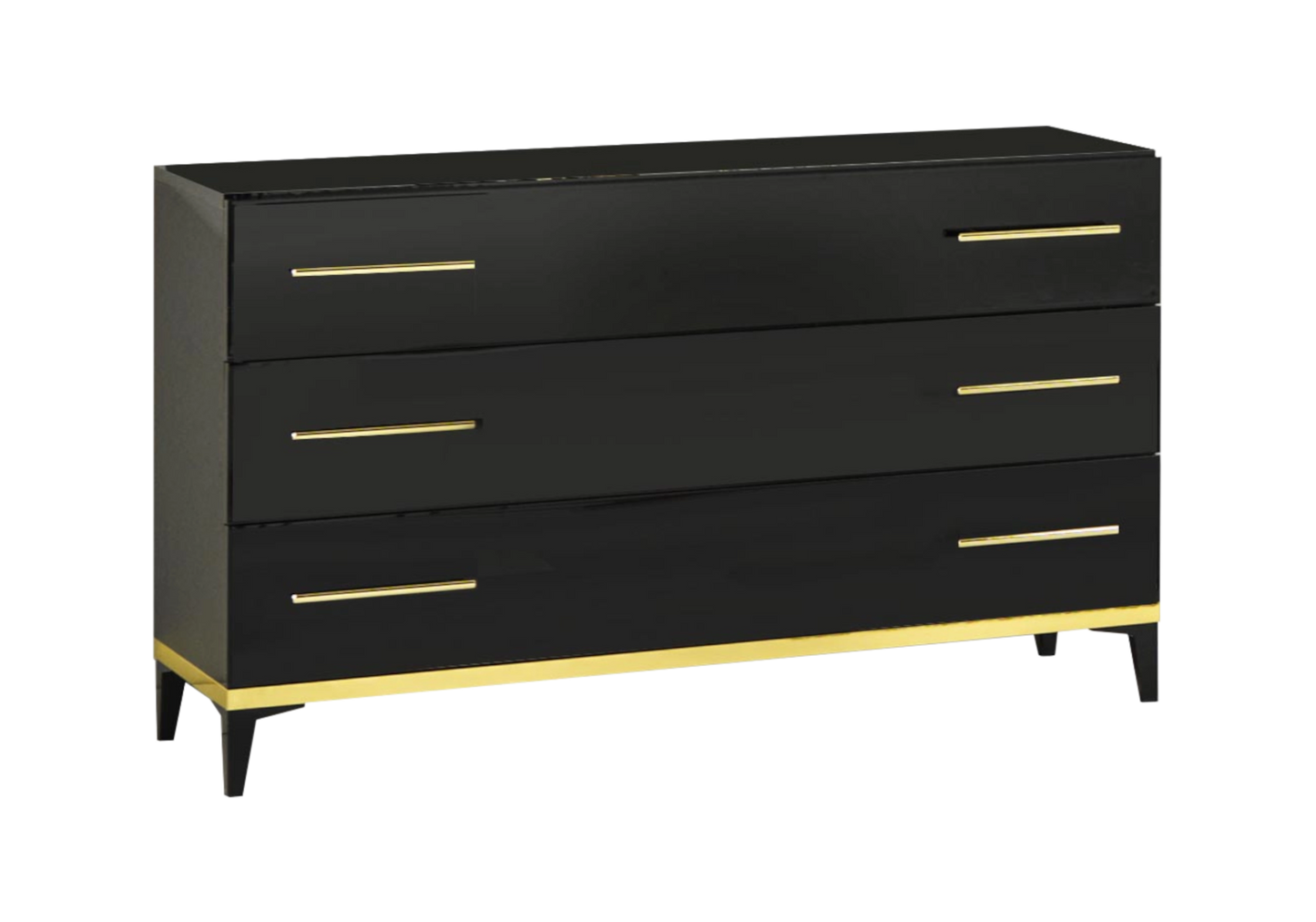 Chambre complète laquée noire et dorée - NOX