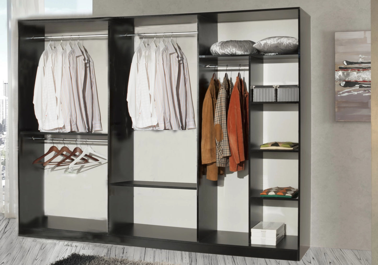 Chambre complète laquée noire et dorée - NOX