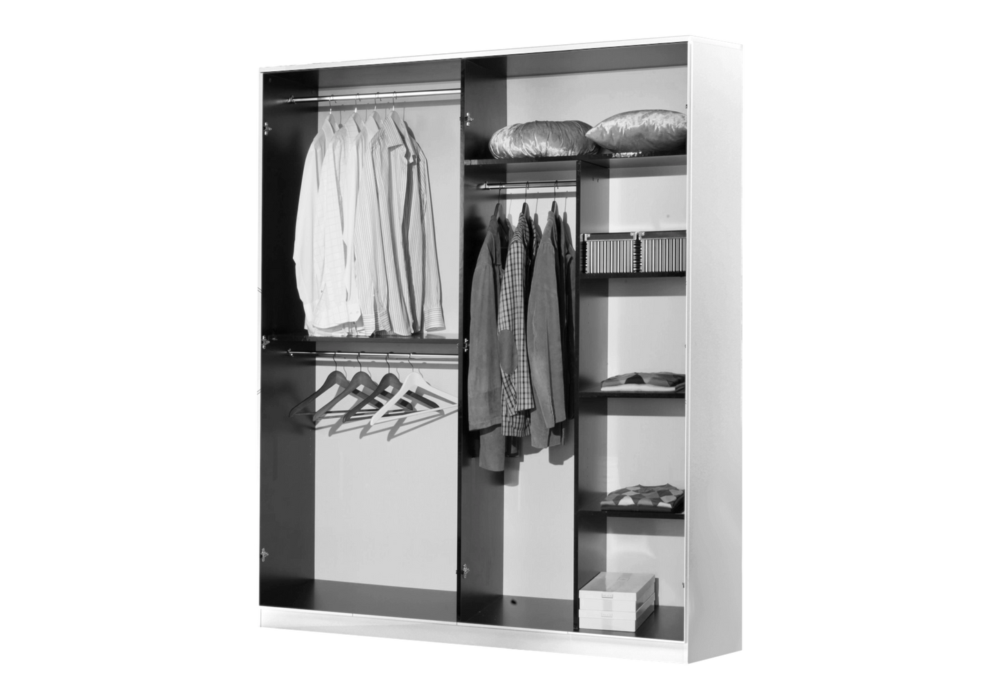 Chambre complète laquée blanche et argentée - NOX