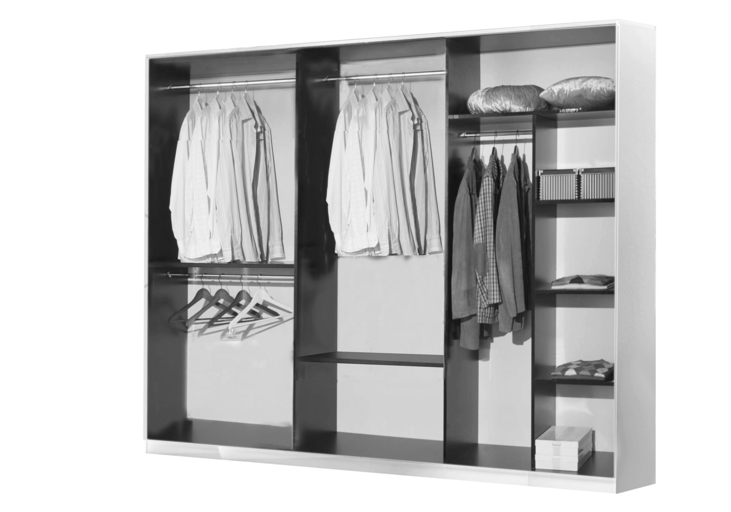 Chambre complète laquée blanche et argentée - NOX