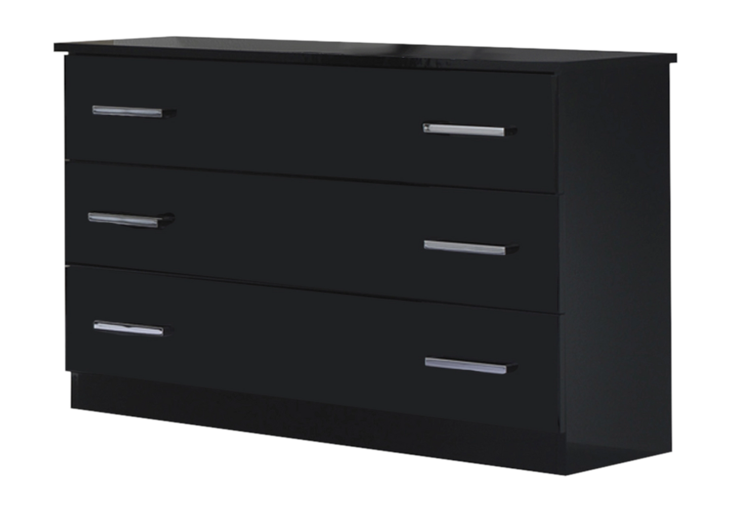 Chambre complète noire laquée capitonnée LED - LUCIA