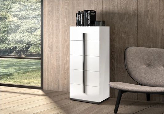 Chiffonnier Blanc Tiroirs Effet Marbre – Mara Design - Made in Italy