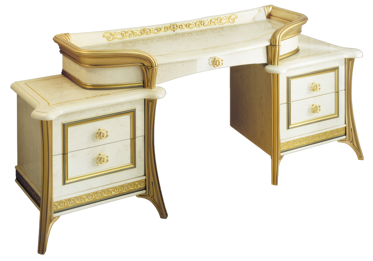 Chambre complète 4 portes effet marbre ivoire et or – Melodia