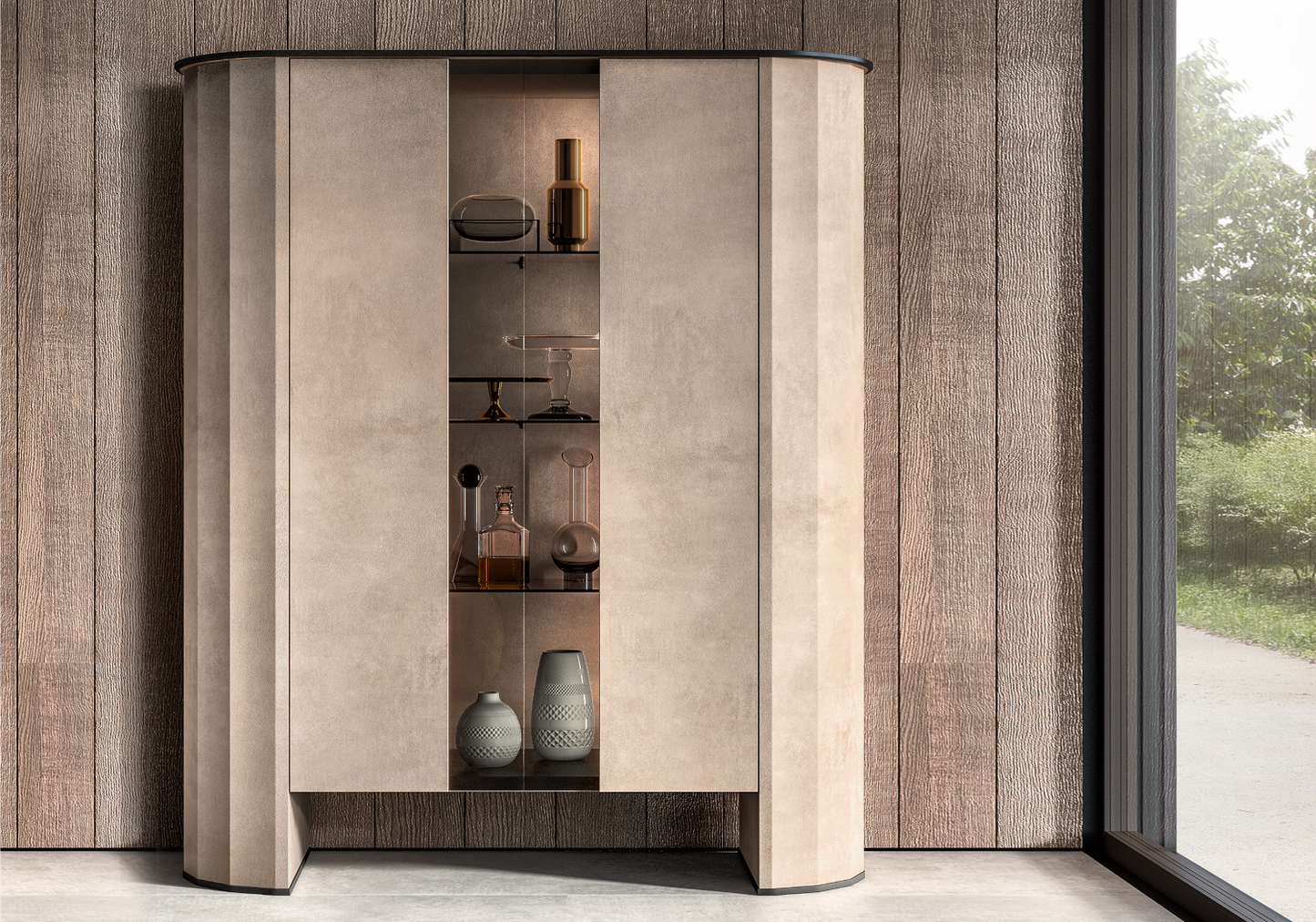 Vitrine design italien effet pierre – Dune