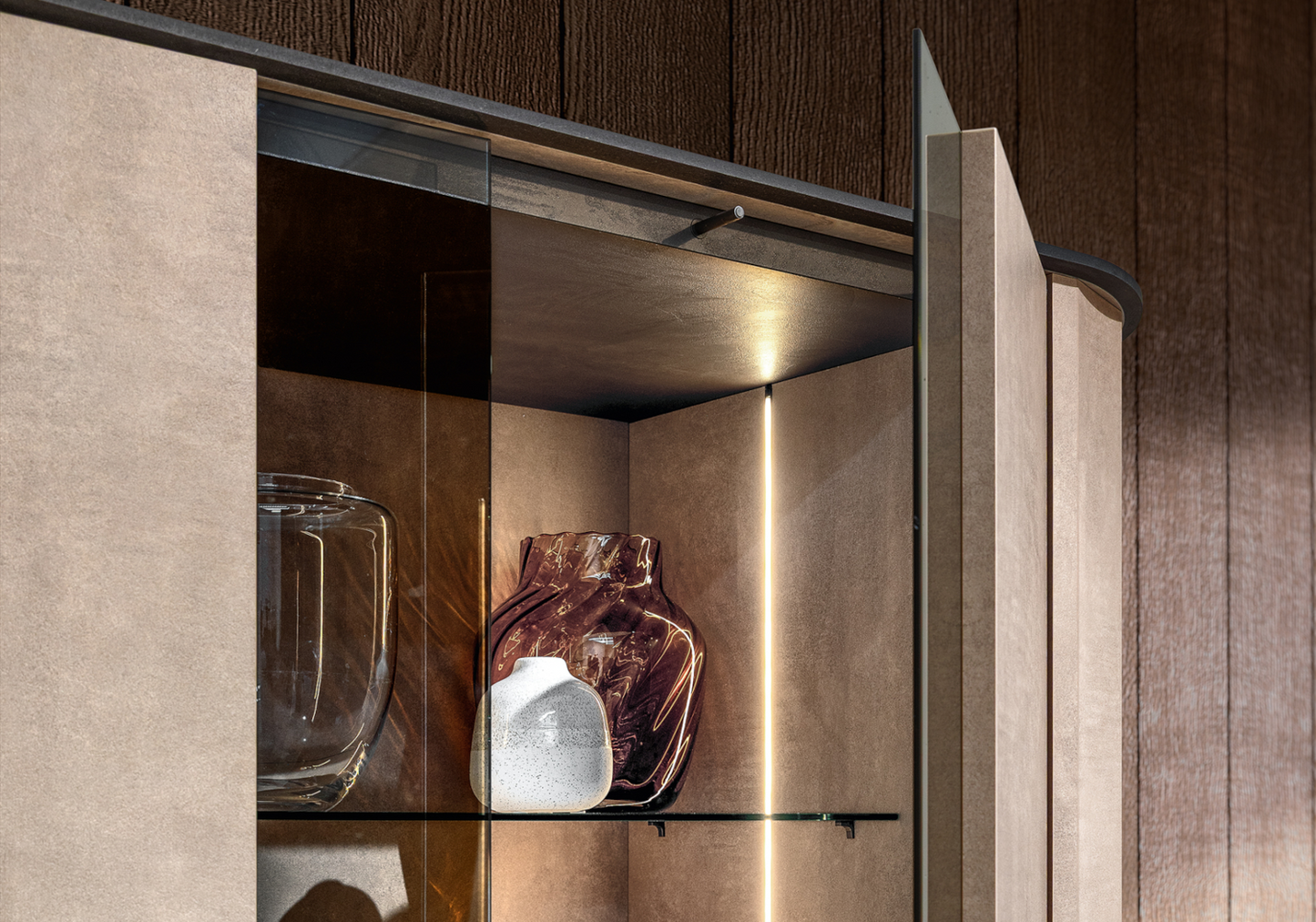 Vitrine design italien effet pierre – Dune