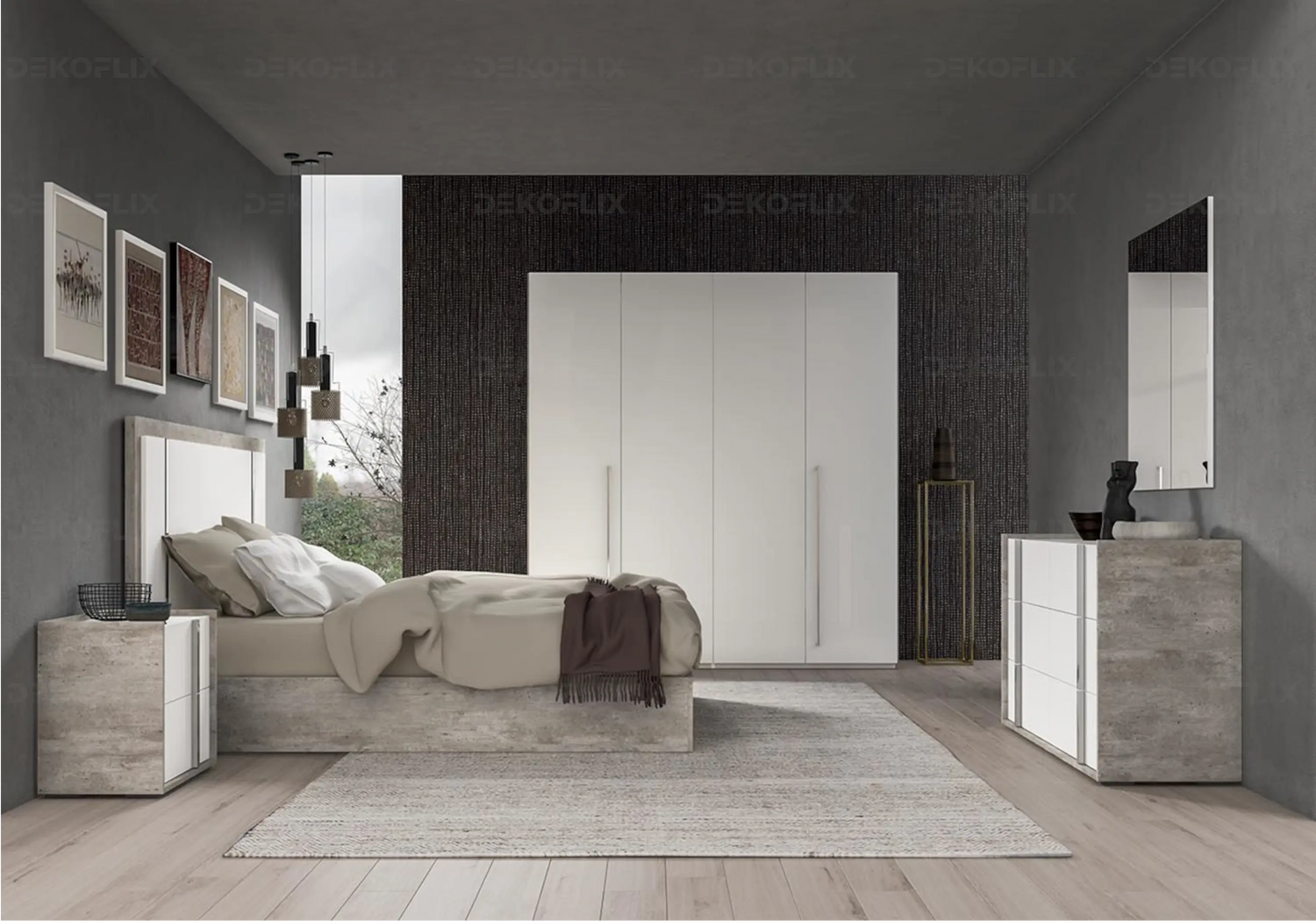 Commode Moderne Chambre Treviso, Design Italien Élégant Status